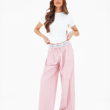 Elodie Stripe Trousers - Raspberry