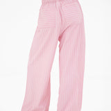 Elodie Stripe Trousers - Raspberry