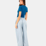 Elodie Stripe Trousers - Teal
