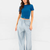 Elodie Stripe Trousers - Teal