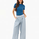 Elodie Stripe Trousers - Teal