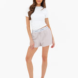Elodie Stripe Shorts - Light Lilac