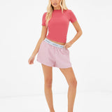 Elodie Stripe Shorts - Raspberry