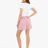 Elodie Stripe Shorts - Raspberry