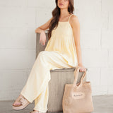 Mila Wide Leg Trousers - Butter Yellow