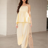 Mila Wide Leg Trousers - Butter Yellow