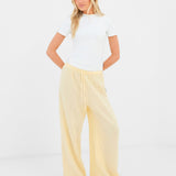 Mila Wide Leg Trousers - Butter Yellow