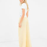 Mila Wide Leg Trousers - Butter Yellow