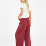 Mila Wide Leg Trousers - Washed Red