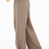 Mila Wide Leg Trousers - Tan