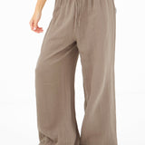 Mila Wide Leg Trousers - Tan