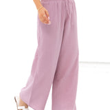 Mila Wide Leg Trousers - Dusty Pink