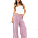 Mila Wide Leg Trousers - Dusty Pink