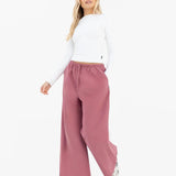 Maya Wide Leg Trousers - Dark Berry