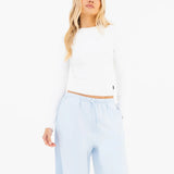 Maya Wide Leg Trousers - Soft Blue