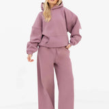 Maya Wide Leg Trousers - Dusty Pink