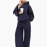 Maya Wide Leg Trousers - True Navy