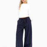 Maya Wide Leg Trousers - True Navy