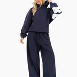Maya Wide Leg Trousers - True Navy