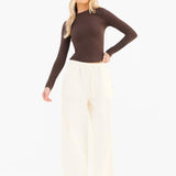 Maya Wide Leg Trousers - Buttermilk