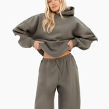 Maya Wide Leg Trousers - Safari Green