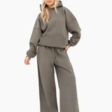 Maya Wide Leg Trousers - Safari Green