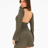 Crochet Mini Dress - Khaki