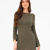Crochet Mini Dress - Khaki