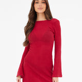 Crochet Mini Dress - Red