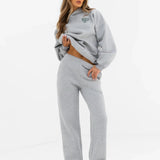 Jada Wide Leg Sweatpants - Marl Grey