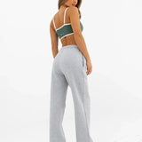 Jada Wide Leg Sweatpants - Marl Grey