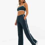 Jada Wide Leg Sweatpants - Teal Green