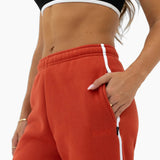 Jada Wide Leg Sweatpants - Washed Red