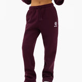 Iris Wide Leg Sweatpants - Deep Burgundy