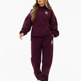 Iris Wide Leg Sweatpants - Deep Burgundy