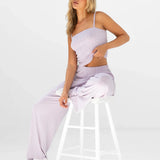 Aria Pointelle Trousers - Pastel Purple