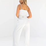 Aria Pointelle Trousers - Soft White