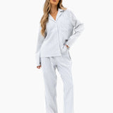 Suki Stripe Trousers - Light Grey Stripe