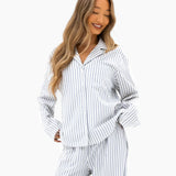 Suki Stripe Shirt - Light Grey Stripe