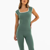 Ines Active Top - Vintage Green