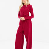 Ebony Button Up Cardigan - Deep Raspberry