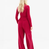 Ebony Button Up Cardigan - Deep Raspberry
