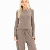 Ebony Button Up Cardigan - Neutral Taupe