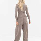 Ebony Button Up Cardigan - Neutral Taupe