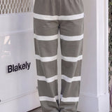 Tilly Striped Trousers - Safari Green