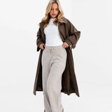 Madalyn Longline Coat - Brown