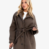 Madalyn Longline Coat - Brown