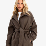 Madalyn Longline Coat - Brown