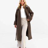 Madalyn Longline Coat - Brown