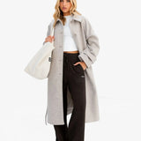 Madalyn Longline Coat - Light Grey